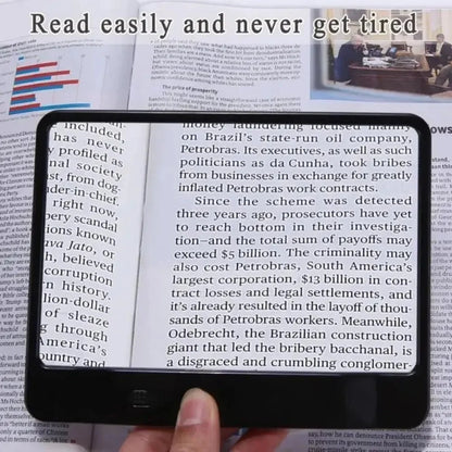 Reading Magnifier 3X Full-Page LED Lighting