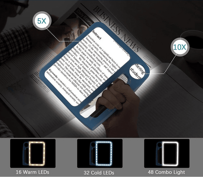 Reading Magnifier Dual 5x & 10x USB Rechargeable