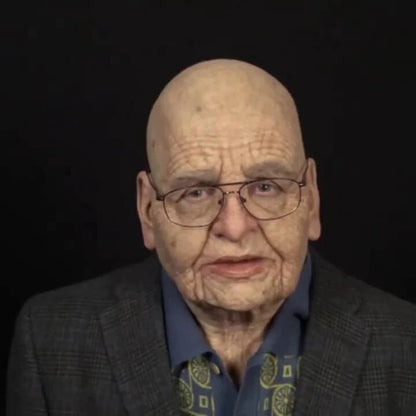 Realistic Latex Halloween Mask for Adults – Eerie Elderly Man Design