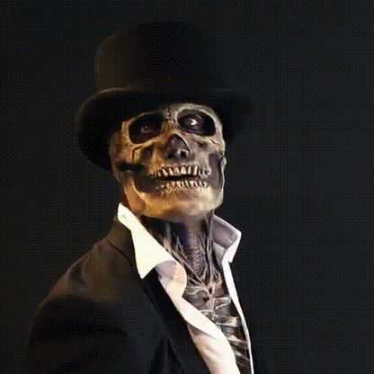 Realistic Skeleton Halloween Mask for Adults with Brains