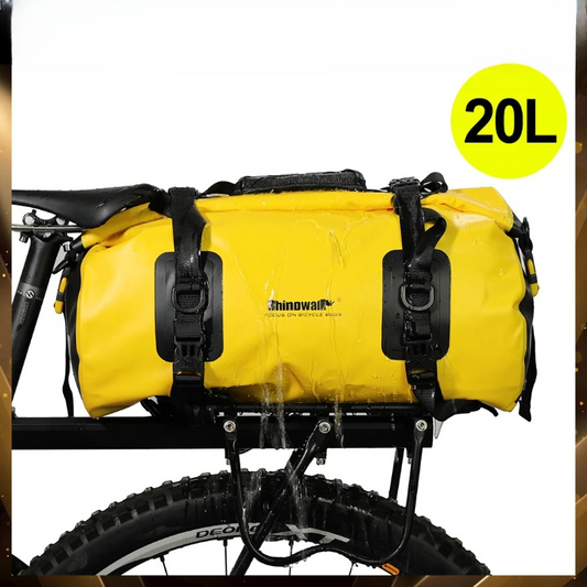 Rear Rack Bike Bag Waterproof Roll-Top 20L Capacity