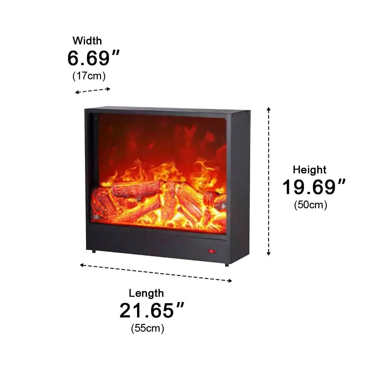 Recessed Wall Heater LED Flame Effect Remote Control