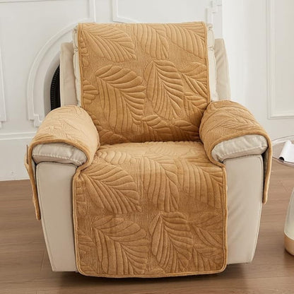 Recliner Armchair Cover Microfiber Leaf Pattern Elastic Fit