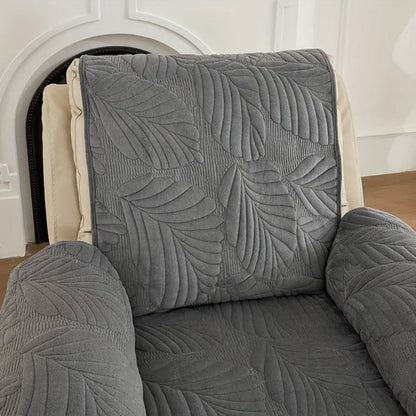Recliner Armchair Cover Microfiber Leaf Pattern Elastic Fit
