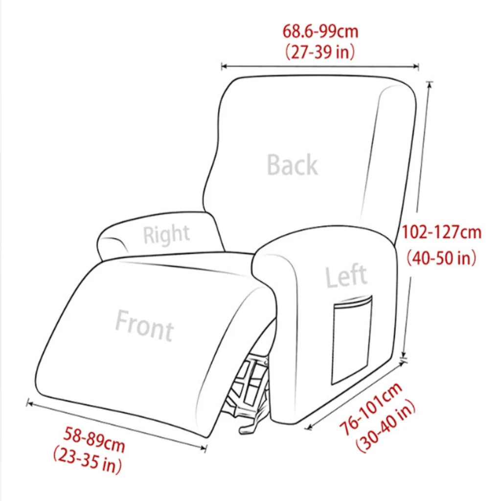 Recliner Cover Padded With Cup Holders & Non-Slip Backing