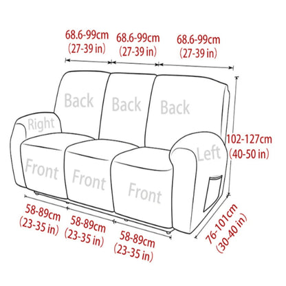 Recliner Cover Padded With Cup Holders & Non-Slip Backing