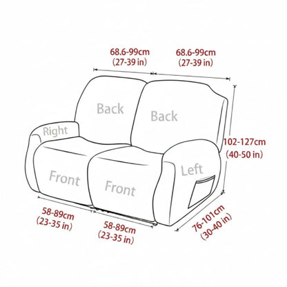 Recliner Cover Padded With Cup Holders & Non-Slip Backing