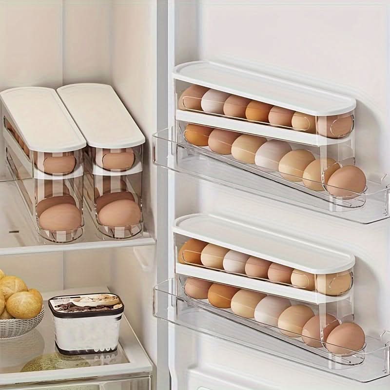 Refrigerator Egg Organizer Sliding Shelf 16 Egg Capacity