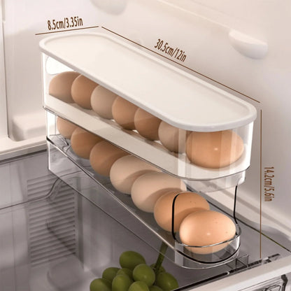 Refrigerator Egg Organizer Sliding Shelf 16 Egg Capacity