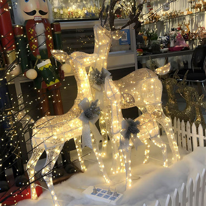 Reindeer And Sleigh Light Warm White LED Weatherproof