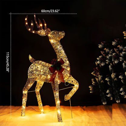 Reindeer And Sleigh Light Warm White LED Weatherproof