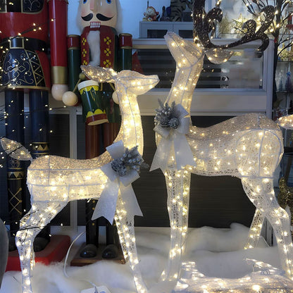 Reindeer And Sleigh Light Warm White LED Weatherproof