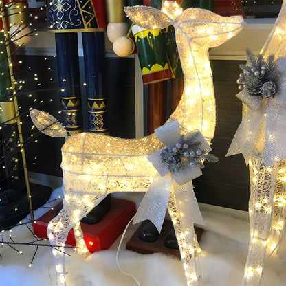 Reindeer And Sleigh Light Warm White LED Weatherproof