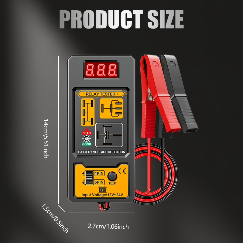 Relay Voltage Tester LED Display Insulated Clamps