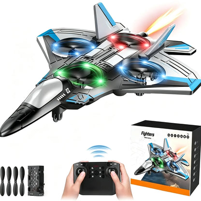 Remote Control Fighter Jet 360° Stunts LED Lights Shock-Resistant