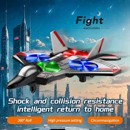 Remote Control Fighter Jet 360° Stunts LED Lights Shock-Resistant
