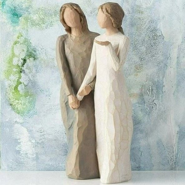 Resin Figurine Sisters Design Hand-Finished & Hand-Painted