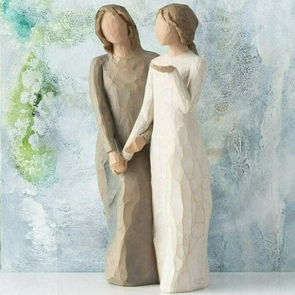 Resin Figurine Sisters Design Hand-Finished & Hand-Painted