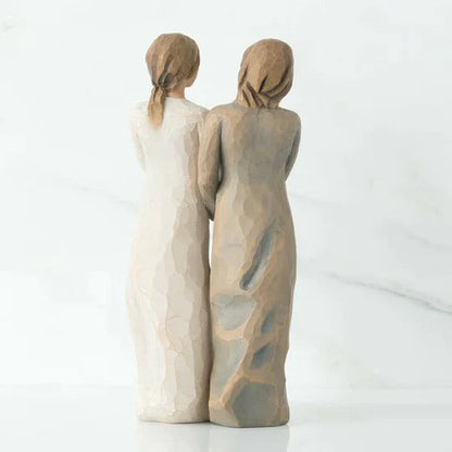 Resin Figurine Sisters Design Hand-Finished & Hand-Painted