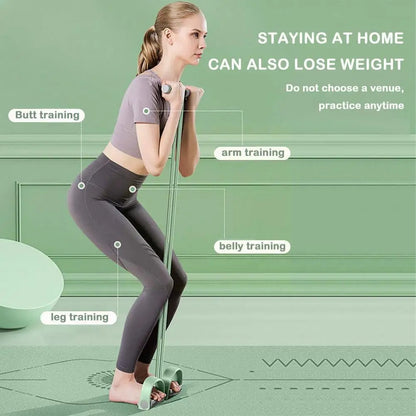 Resistance Band 4-Tube System Foam Handles & Non-Slip Pedals
