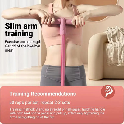 Resistance Band 4-Tube System Foam Handles & Non-Slip Pedals