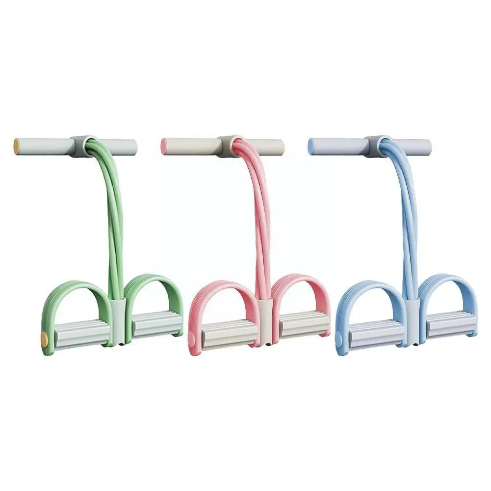 Resistance Band 4-Tube System Foam Handles & Non-Slip Pedals