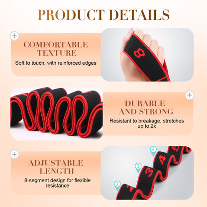 Resistance Band Adjustable 8-Level Tear-Resistant Cotton-Blend