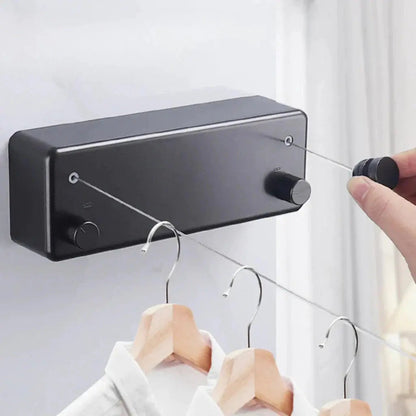 Retractable Clothesline 13 Ft Rustproof Rope Compact Wall Mount