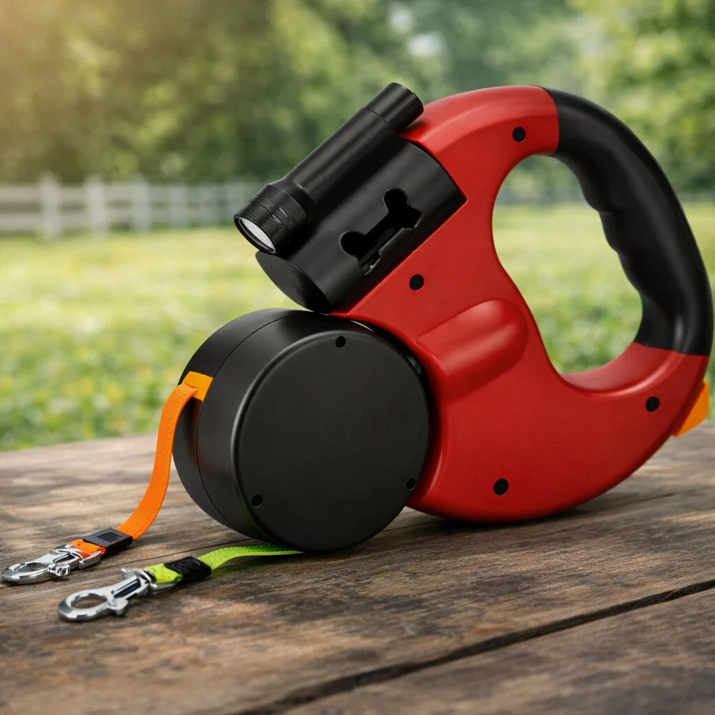 Retractable Leash Dual 10 Ft Anti-Tangle & LED