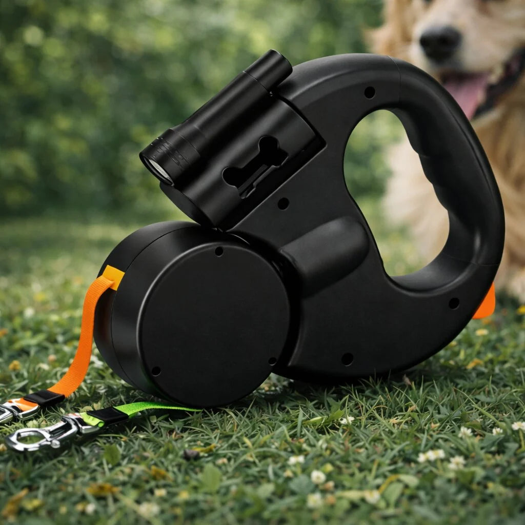 Retractable Leash Dual 10 Ft Anti-Tangle & LED