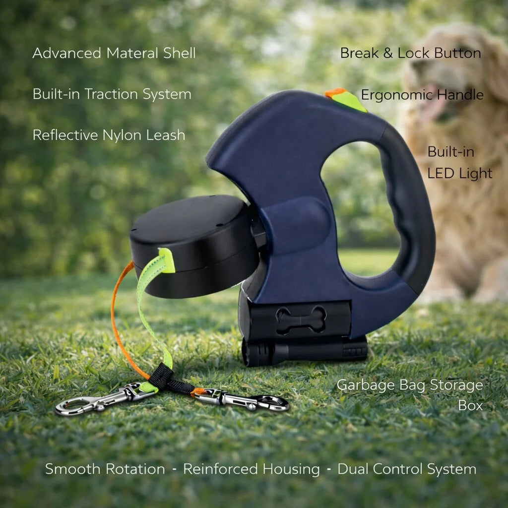 Retractable Leash Dual 10 Ft Anti-Tangle & LED