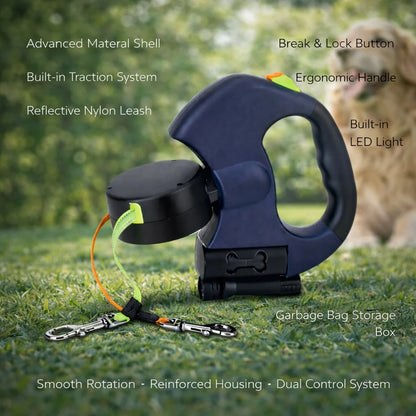Retractable Leash Dual 10 Ft Anti-Tangle & LED