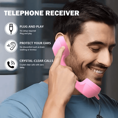 Retro Handset Ergonomic USB Plug & Play Call Controls