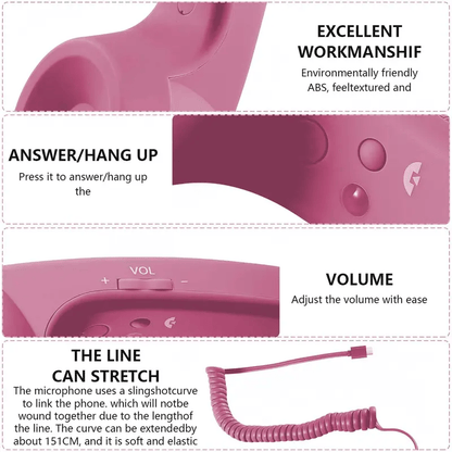 Retro Handset Ergonomic USB Plug & Play Call Controls