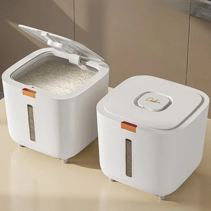 Rice Storage Bin Sealed Flip Lid Level Window 22 lb Capacity