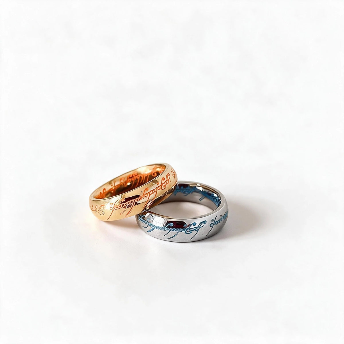 Ring Glow-in-the-Dark Engraved Runes Nickel-Free Hypoallergenic