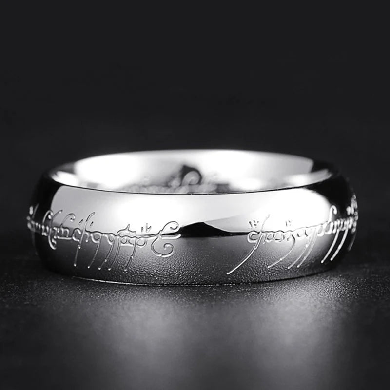 Ring Glow-in-the-Dark Engraved Runes Nickel-Free Hypoallergenic
