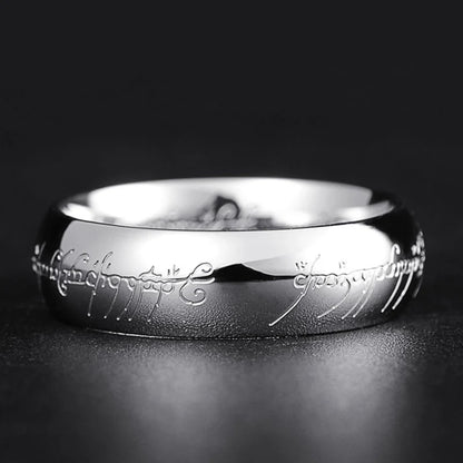 Ring Glow-in-the-Dark Engraved Runes Nickel-Free Hypoallergenic