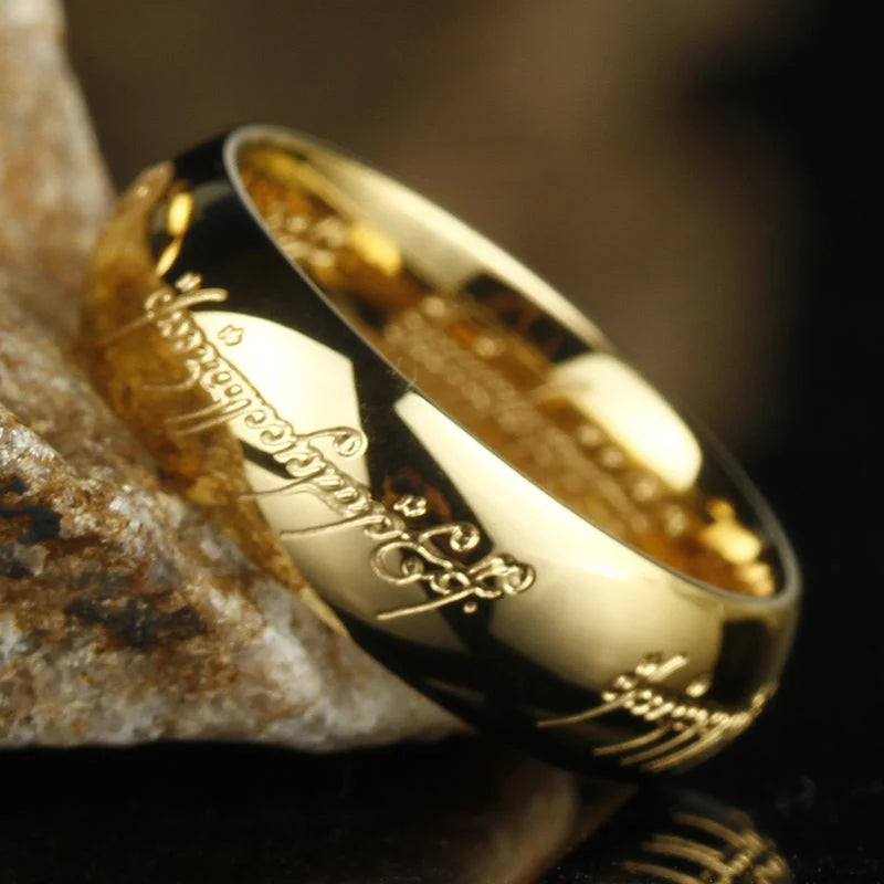 Ring Glow-in-the-Dark Engraved Runes Nickel-Free Hypoallergenic