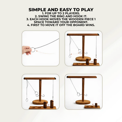 Ring Toss Game Solid Wood Two Rings & Scoring Tray