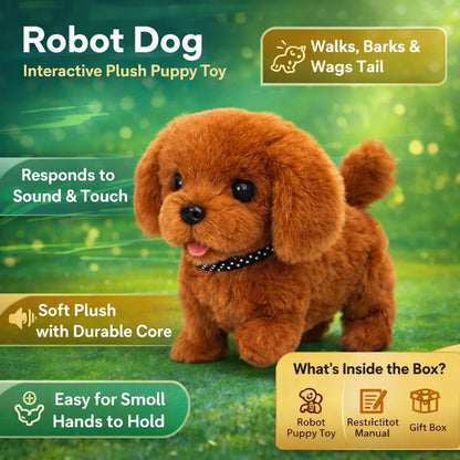 Robot Puppy Toy Soft Plush Sound & Touch Activated