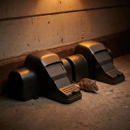 Rodent Trap Enclosed Snap Hands-Free Setup