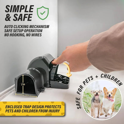 Rodent Trap Enclosed Snap Hands-Free Setup