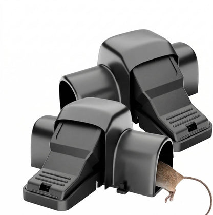 Rodent Trap Enclosed Snap Mechanism Hands-Free Setup
