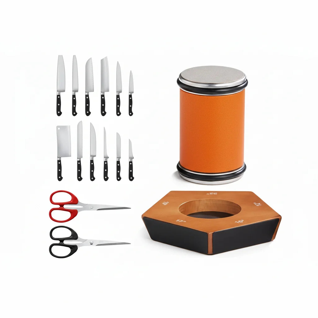 Rolling Knife Sharpener Diamond Stones Magnetic Angle Guide