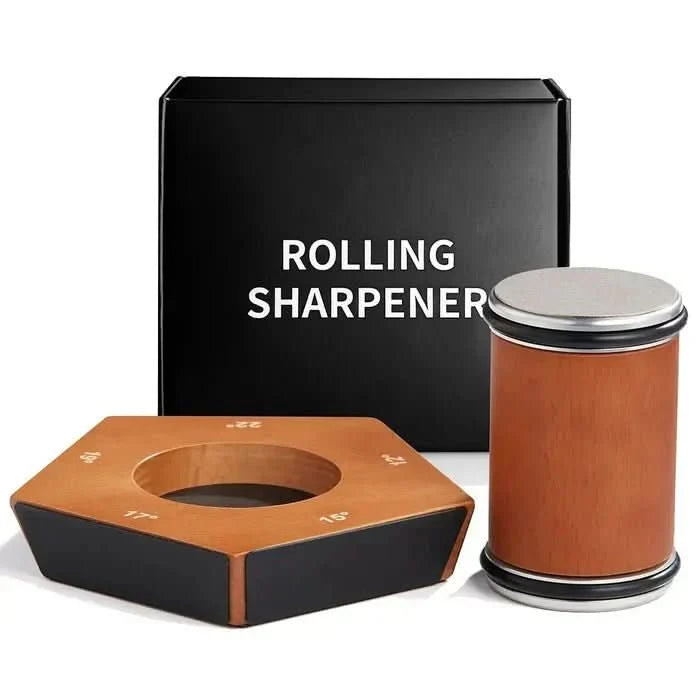 Rolling Knife Sharpener Diamond Stones Magnetic Angle Guide
