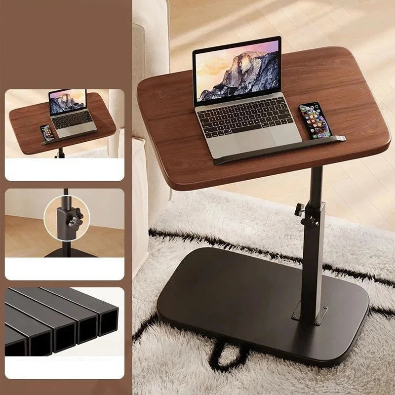 Rolling Laptop Desk Height-Adjustable 360° Swivel Top