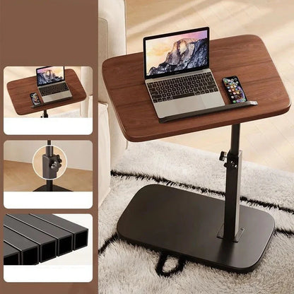 Rolling Laptop Desk Height-Adjustable 360° Swivel Top