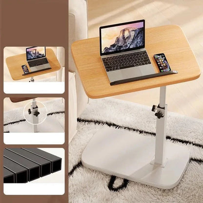Rolling Laptop Desk Height-Adjustable 360° Swivel Top