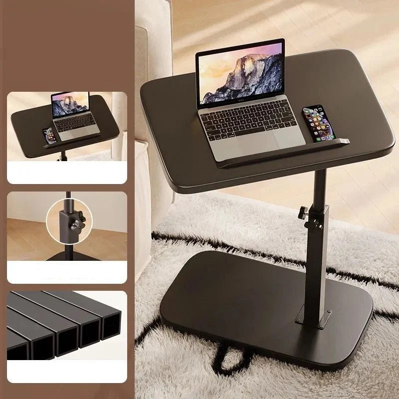 Rolling Laptop Desk Height-Adjustable 360° Swivel Top
